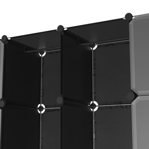 Kleiderschrank Steckregal schwarz / transparent 20 Boxen