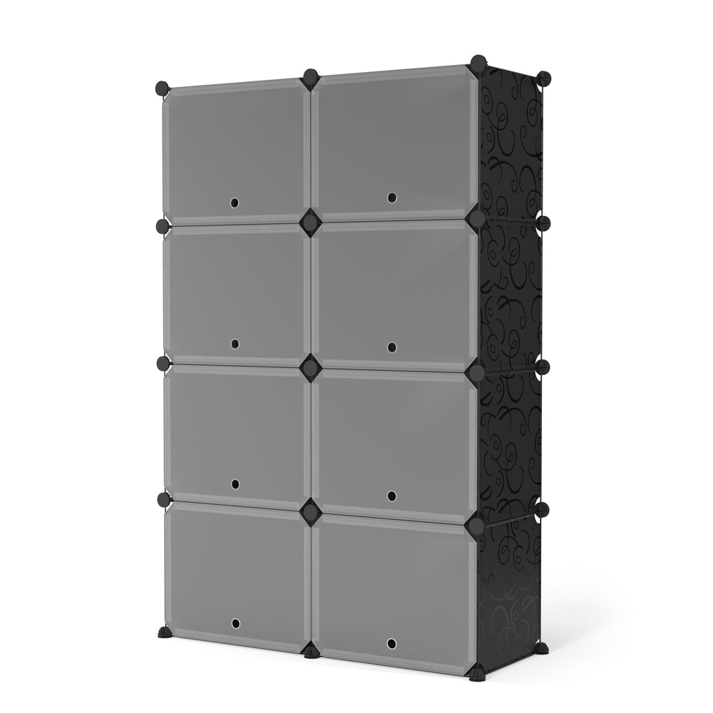 Schuhschrank Steckregal schwarz / weiss 8 Boxen