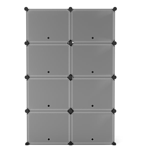 Meuble à chaussures, étagère modulaire, noir/blanc, 8 boîtes