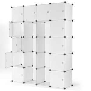 Kleiderschrank Steckregal transparent 20 Boxen