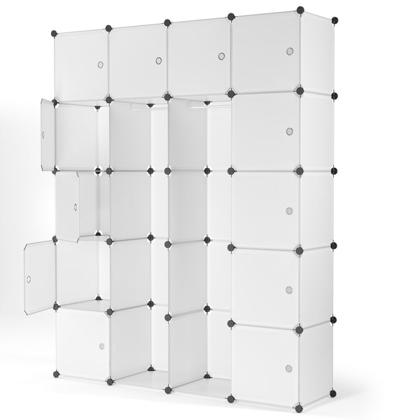 Kleiderschrank Steckregal transparent 20 Boxen
