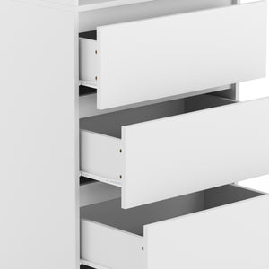 Kleiderschrank offen mit 3 Schubladen 60 x 180 cm weiss