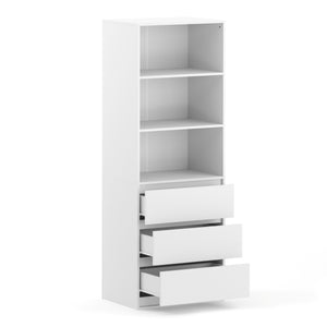 Kleiderschrank offen mit 3 Schubladen 60 x 180 cm weiss