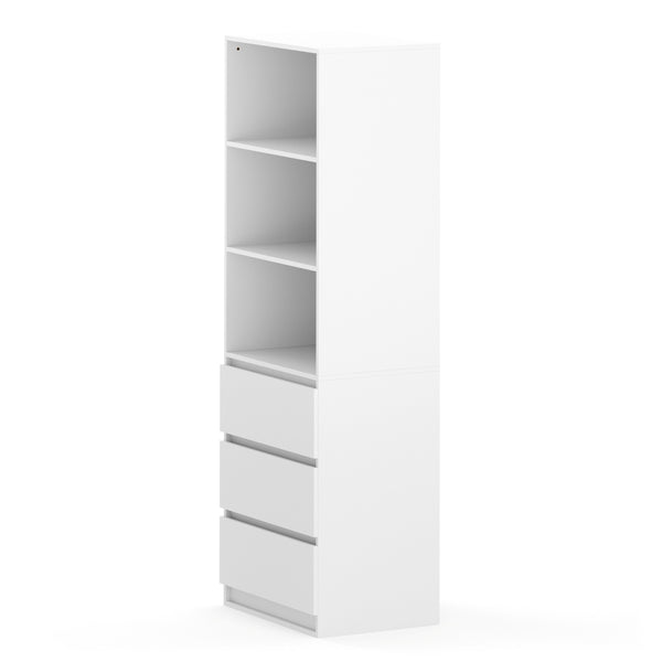 Kleiderschrank offen mit 3 Schubladen 60 x 180 cm weiss