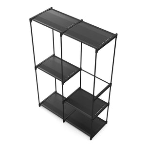 Clothes rack wardrobe 143 x 186 cm black