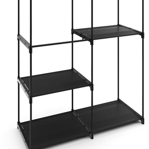 Clothes rack wardrobe 143 x 186 cm black