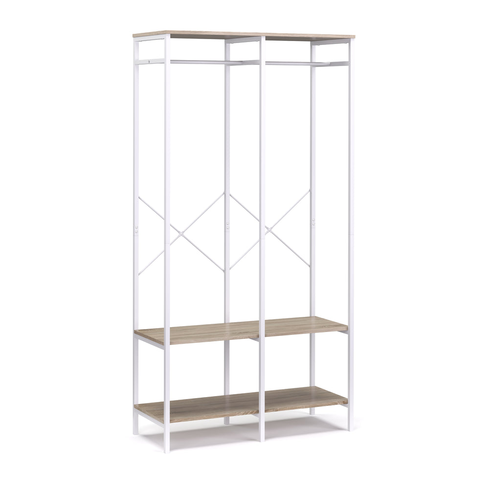 Kleiderständer Garderobe 94 x 180 cm weiss/braun
