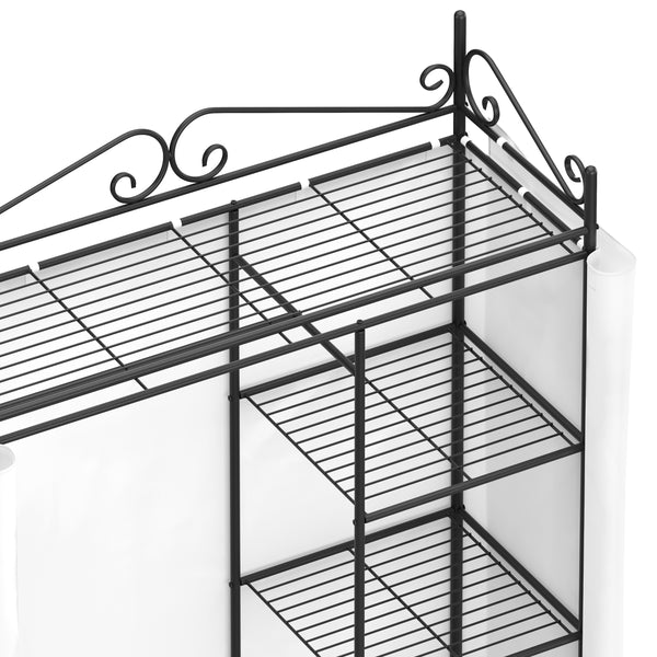 Armadio con rivestimento in tessuto 105 x 172 cm nero/bianco