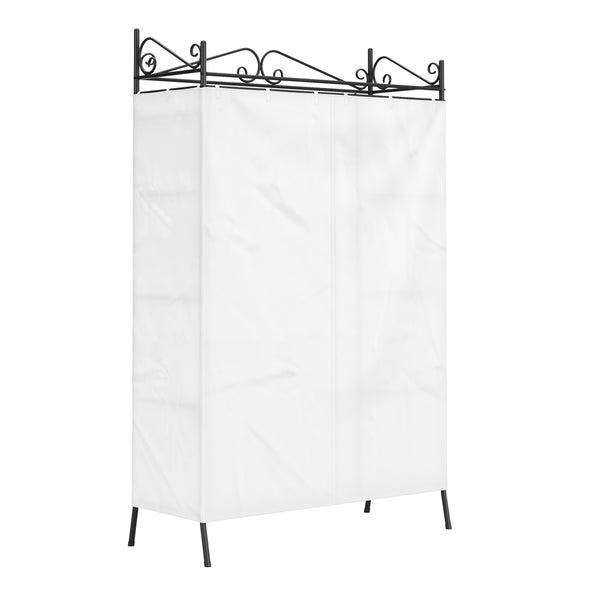 Armadio con rivestimento in tessuto 105 x 172 cm nero/bianco