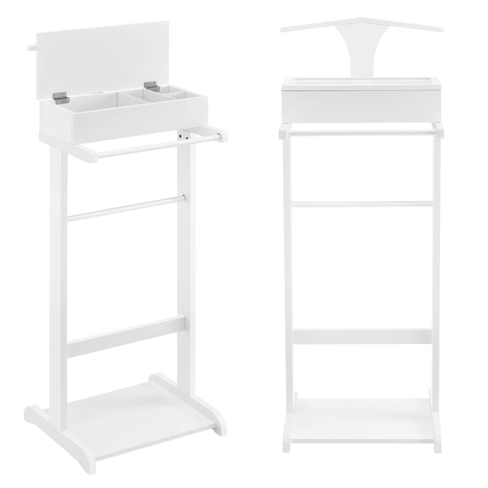 Servomuto, appendiabiti, 43,5 x 34,5 x 110 cm, legno di pino, bianco