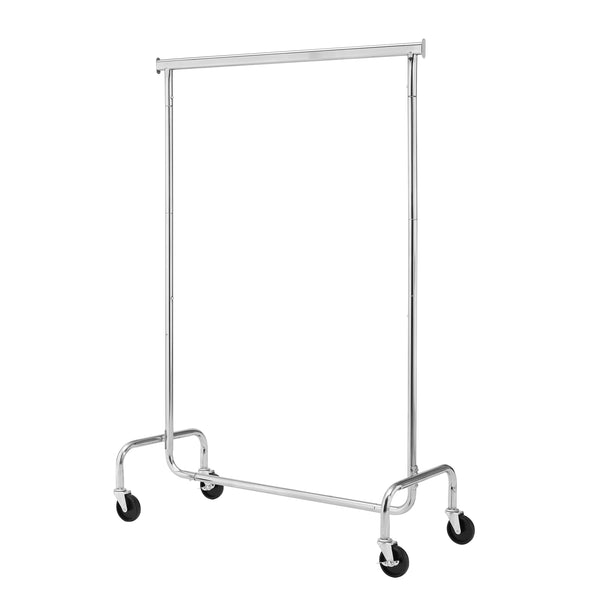 Portant à vêtements sur roulettes, 1 barre, jusqu'à 130 kg, argent