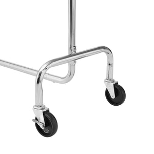 Portant à vêtements sur roulettes, 1 barre, jusqu'à 130 kg, argent