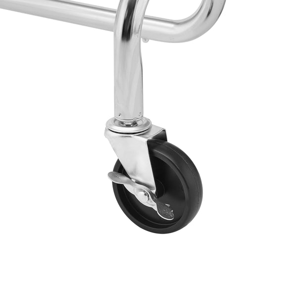 Portant à vêtements sur roulettes, 1 barre, jusqu'à 130 kg, argent