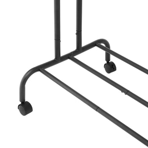 Portant à vêtements sur roulettes, 2 barres, jusqu'à 80 kg, noir