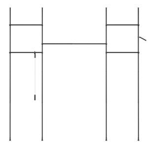 Portant à vêtements à 5 barres et 2 paniers, réglable de 200 à 270 cm, noir