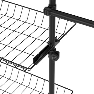 Portant à vêtements à 5 barres et 2 paniers, réglable de 200 à 270 cm, noir