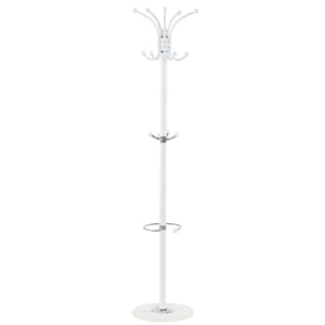 Clothes rack with umbrella holder, white