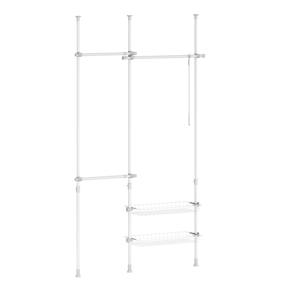 Kleiderständer verstellbar 107 - 280 cm weiss