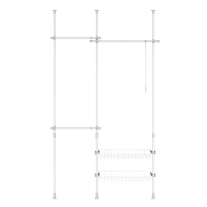 Kleiderständer verstellbar 107 - 280 cm weiss