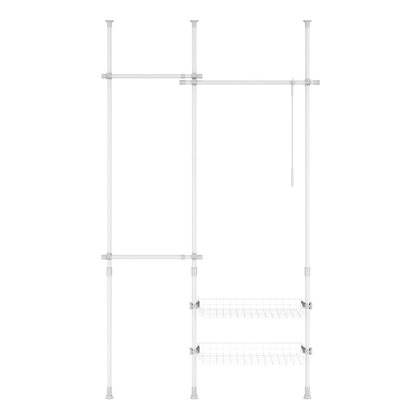 Kleiderständer verstellbar 107 - 280 cm weiss