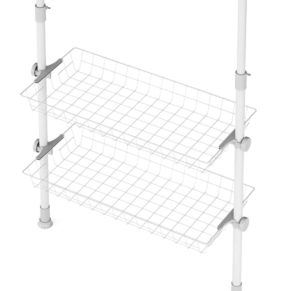 Kleiderständer verstellbar 107 - 280 cm weiss