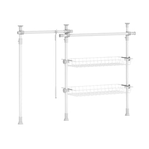 Kleiderständer verstellbar 107 - 280 cm weiss