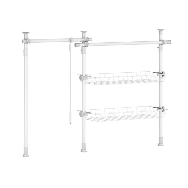 Kleiderständer verstellbar 107 - 280 cm weiss