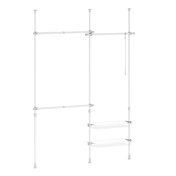 Kleiderständer verstellbar 107 - 280 cm weiss