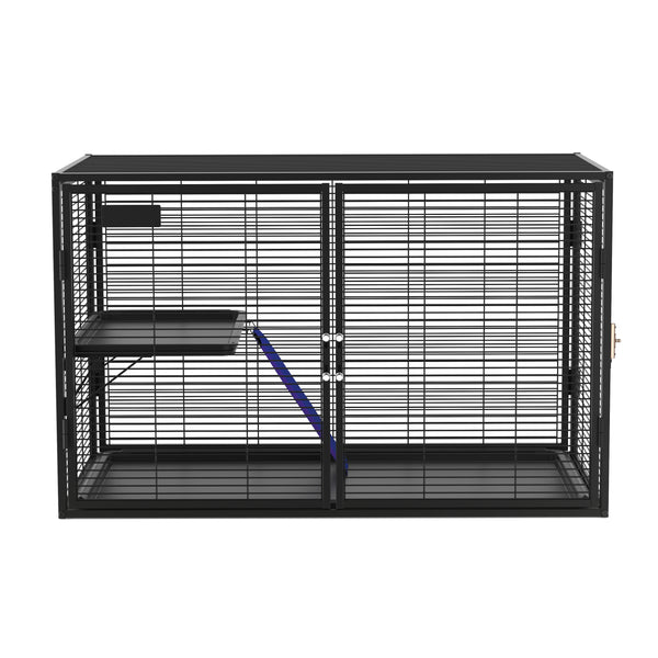 Kleintierkäfig 92 x 58 x 65 cm schwarz