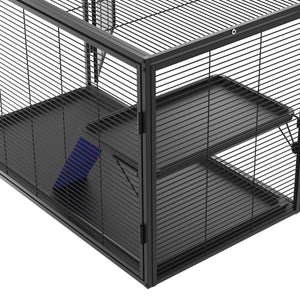 Kleintierkäfig 92 x 58 x 65 cm schwarz