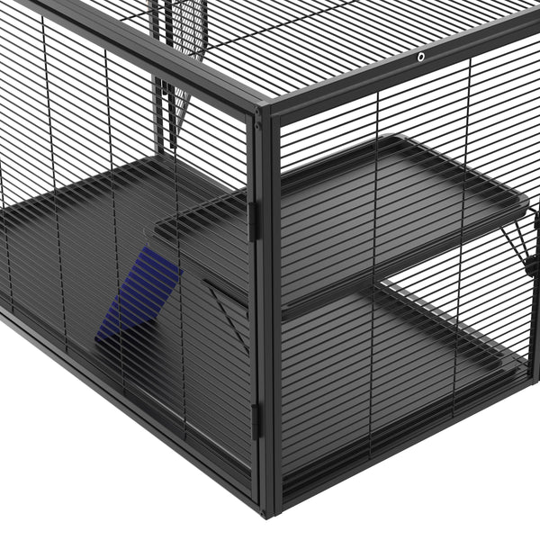 Kleintierkäfig 92 x 58 x 65 cm schwarz