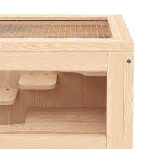 Kleintierkäfig Holz 60 x 35 x 42 cm natur