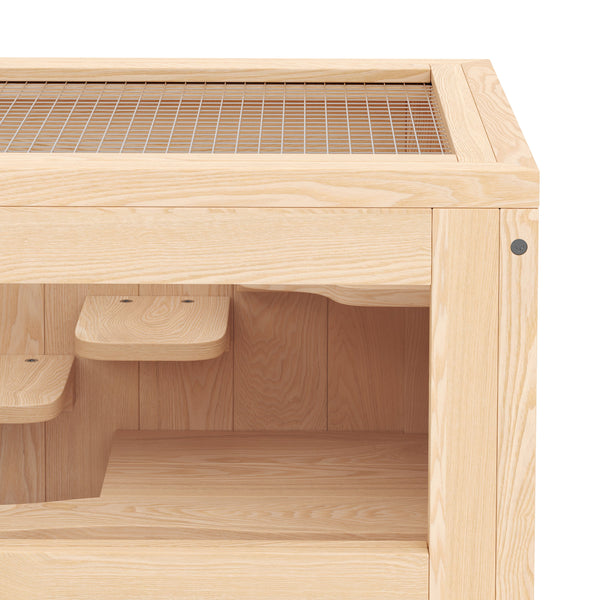 Kleintierkäfig Holz 60 x 35 x 42 cm natur