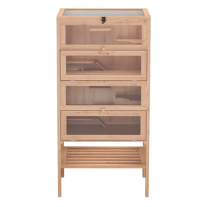 Kleintierkäfig Holz 60 x 40 x 120 cm natur