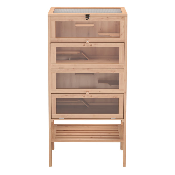 Kleintierkäfig Holz 60 x 40 x 120 cm natur