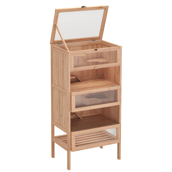 Kleintierkäfig Holz 60 x 40 x 120 cm natur