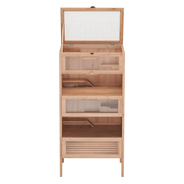 Kleintierkäfig Holz 60 x 40 x 120 cm natur