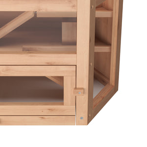 Kleintierkäfig Holz 80 x 40 x 43 cm natur