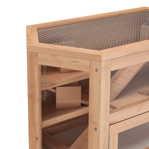 Kleintierkäfig Holz 80 x 40 x 43 cm natur