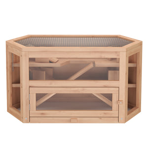 Kleintierkäfig Holz 80 x 40 x 43 cm natur
