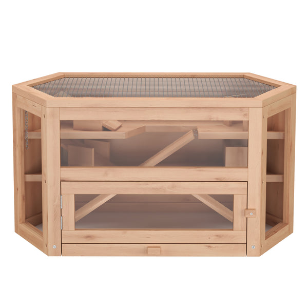 Kleintierkäfig Holz 80 x 40 x 43 cm natur