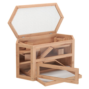 Kleintierkäfig Holz 80 x 40 x 43 cm natur