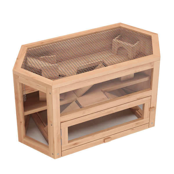 Kleintierkäfig Holz 80 x 40 x 43 cm natur