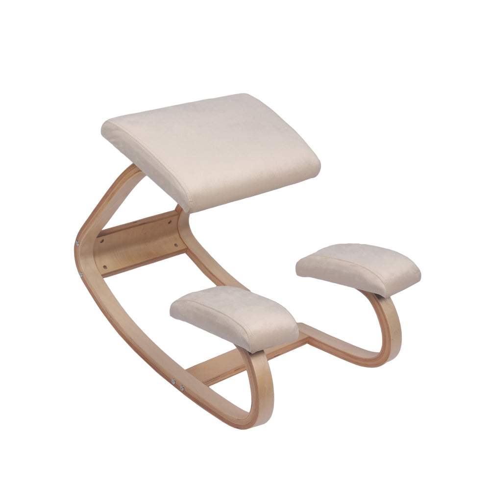 Kneeling chair, wood, beige