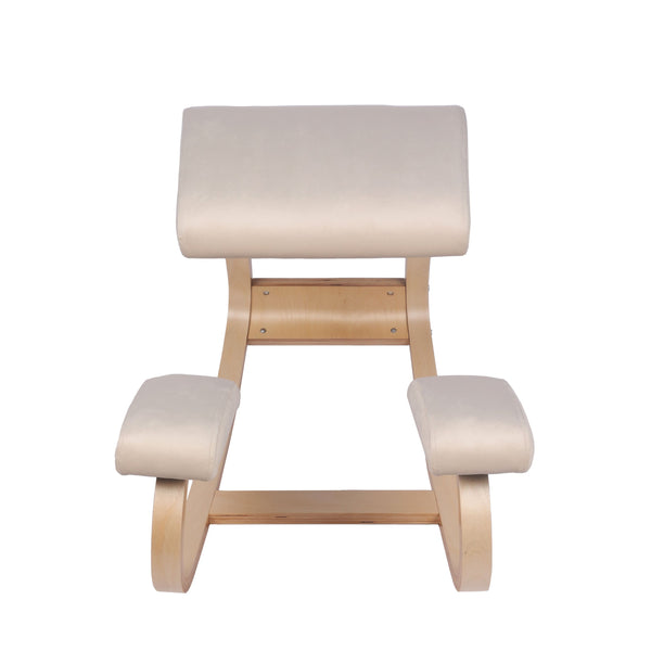 Kneeling chair, wood, beige