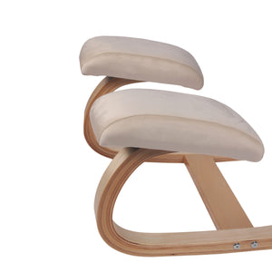 Kneeling chair, wood, beige