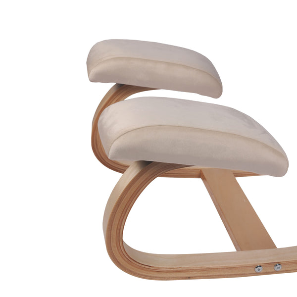 Kneeling chair, wood, beige