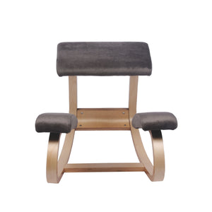 Kneeling chair, wood, anthracite