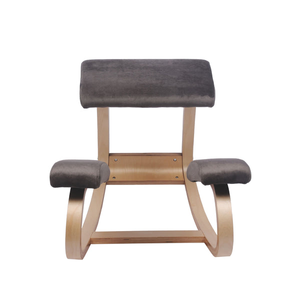 Kneeling chair, wood, anthracite