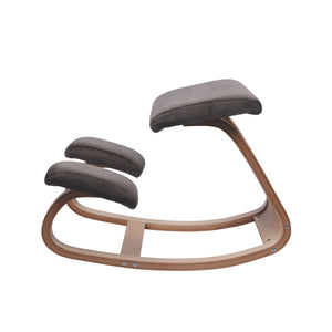 Kneeling chair, wood, anthracite
